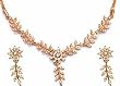 White Cubic Zirconia Earring and Necklace Sets Handmade Costume Jewelry
