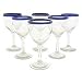 Blue wine goblets, 'Can-Cun' (set of 6)