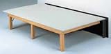 Space Saving Mat Platform, 4''W x 7“ L, Natural Oak/Blue