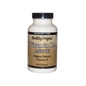 Healthy Origins, Vitamine D3, 5000 UI, 360 g�lules