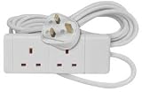 2 Gang Extension Lead 13Amp 2m White