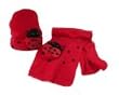 2N1 Marienk�fer Kinder Baby Winter M�tze Schal Set Kinderschal Tuch Rot