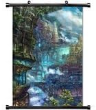 Home Decor Art Poster with Imaginary Landscape Fantasy Mobile Wallpaper Wall Scroll Poster Fabric Painting 23.6 X 35.4 Inch (60cm X 90 cm)