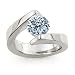 0.75 Carat E/SI2 Round Certified Diamond Tension Set Engagement Ring in Platinum