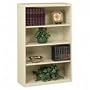 Tennsco Metal Bookcase, 4 Shelves, 34-1/2w x 13-1/2d x 52-1/2h, Putty