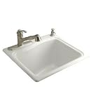 Kohler K-6657-2R-7 Black Black River Falls SIngle Basin Self Rimming Kitchen Sink with Two-Hole Faucet Drilling 6657-2R-95
