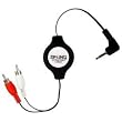 Cables Unlimited ZIP-AUDIO-CD5 ZipLinq Retractable 3.5mm to 2 RCA Audio Cable (Black)