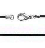 Jewelry : 2mm Rubber Chain Necklace with Stainless Steel Lobster Clasp 24' Length