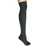 Sigvaris Men's Cotton Thigh High with Grip Top 20-30mmHg Closed Toe Long Length, Large Long, Crispa