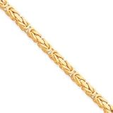 14k 5.25mm Byzantine Chain Anklet - 9 Inch