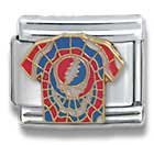 Clearly Charming Steel Your Face Tie Dye T-Shirt Grateful Dead Italian Charm Bracelet Link