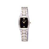 Seiko SUJE85 Ladies Watch Two Tone Bracelet Black Dial