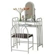 White Metal Makeup Vanity Set - Sturdy Vanity Large Mirro & Bench
