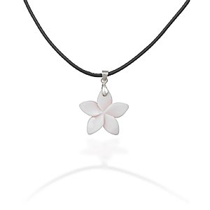 Leather Fashion Necklace with Carved Conch Shell Pendant