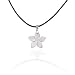 Leather Fashion Necklace with Carved Conch Shell Pendant