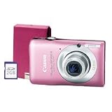 Canon PowerShot 12.1MP Digital Camera with Leather Case and 2GB SD Card - Pink (SD1300 IS)