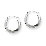 14k White Gold Polished Hoop Earrings