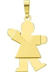 14K Yellow Gold The Kids Girl Charm Pendant Jewelry