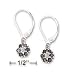Sterling Silver Sapphire Cluster Lever Back Dangle Earrings