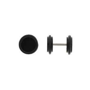 Men's Fashion Stud - Black Round Earrings