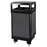 United Receptacle / Receptacle, W/ Plastic Liner, 29-Gallon, 21Sq.x40H, Black / URIR36HT500PL