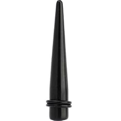 00 Gauge Black Uv Acrylic Straight Taper