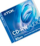 TDK CD-RW Audio CD Rewritable 10 pack 80 Mins