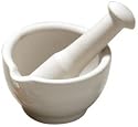 Stoneware Mortar and Pestle White Finish