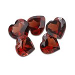 4.75-4.90 Cts of 6x6 mm Heart Matching Loose Garnet (5 pcs set) Gemstones