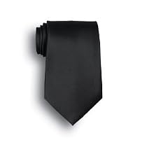 Black New Mens Solid Color Black Ties