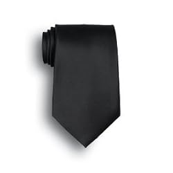 Black New Mens Solid Color Black Ties