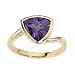 Created Alexandrite Set 9ct Yellow Gold Ring.