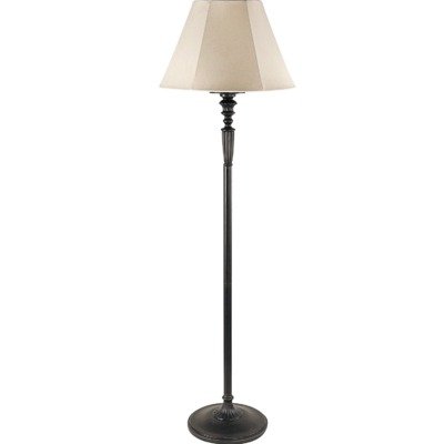 Royce Lighting RLFL5035ES-89 1-Light Outdoor Floor Lamp with Beige Fabric Shade, Tuscan Bronze