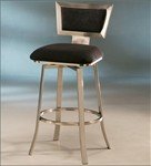 Lomira LM225 Swivel Counter Stool - Brushed Steel with Passion Suede Black