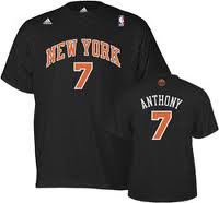 Carmelo Anthony Youth Medium Size 10-12 New York Knicks T-Shirt NBA Adidas