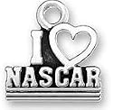 Sterling Silver I Love Nascar Charm or Pendant