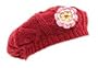 San Diego Hat Girls 2-6x Knit Beret With Flower,Red,2-4 years