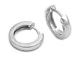 Sterling Silver Huggie Earrings, Size: 15mm x 3mm