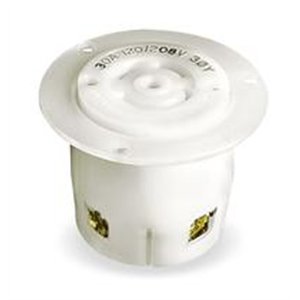 Hubbell HBL2816 AC Flanged Outlet NEMA L21-30 Female White