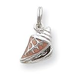 Sterling Silver Enameled Shell Charm QC4007
