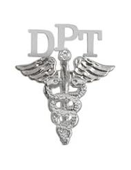 NursingPin - Doctor of Physical Therapy DPT Graduation Pin with Diamond in Silver