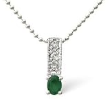 9 ct Emerald & Diamond Pendant .