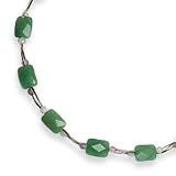 Sterling Silver Aventurine/Amazonite/Amethyst Necklace QH2227-16.5