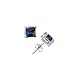 Search : .925 Sterling Silver Lab Created Blue Sapphire Gemstone Four Prong Stud Earrings - Princess Cut Shape 3 mm
