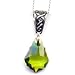 18 Celtic Olive Crystal Necklace Sterling Silver Jewelry