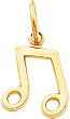 14K Yellow Gold Music Note Charm