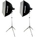 Adorama Budget Studio Monolight Softbox Kit #22, with 2 100 watt Second Budget Flashes, Light Stands & Two 18 x 18 Softboxes