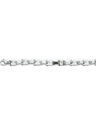 9mm X 5mm 14k Fancy White Gold Link Bracelet 8"