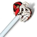 NCAA UGA Georgia Bulldogs - Drapery / Curtain Finials Rod Set