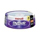 Maxell DVD+R 15PK SPN 16X Write-once DVD+R Spindle, 15 Pack